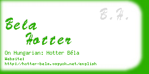 bela hotter business card